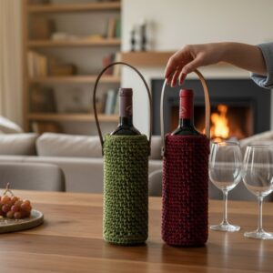 HAND-KNITTED WINE BAG