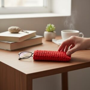 HAND-KNITTED EYEGLASS CASE