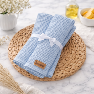 Waffle Cotton Kitchen Towels – Premium Dish Towel Set for Home & Hospitality