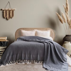 Waffle Cotton Bedspread – Premium Tassel Pique Blanket Collection