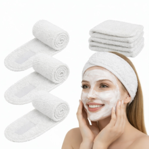 Cotton Spa Headband – Soft Towel Hair Band for Skincare & Beauty Treatments